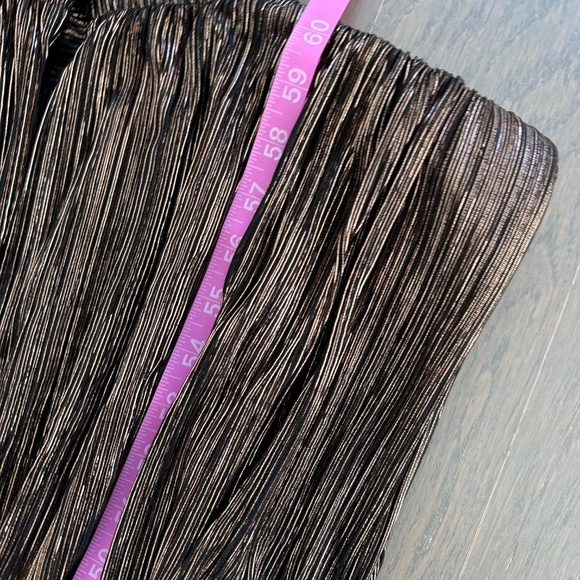 Sabina Musayev Jones Disco Pleated Jumpsuit Gold Black Metallic Lame - SMALL - Picture 9 of 10